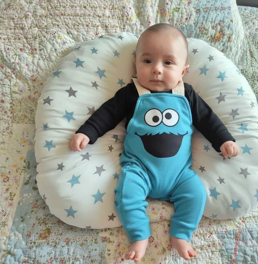Overol Monstruo Come Galletas Tallas 6-12m a 6t