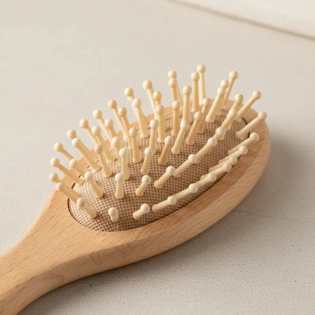 Set cepillo y peine en madera