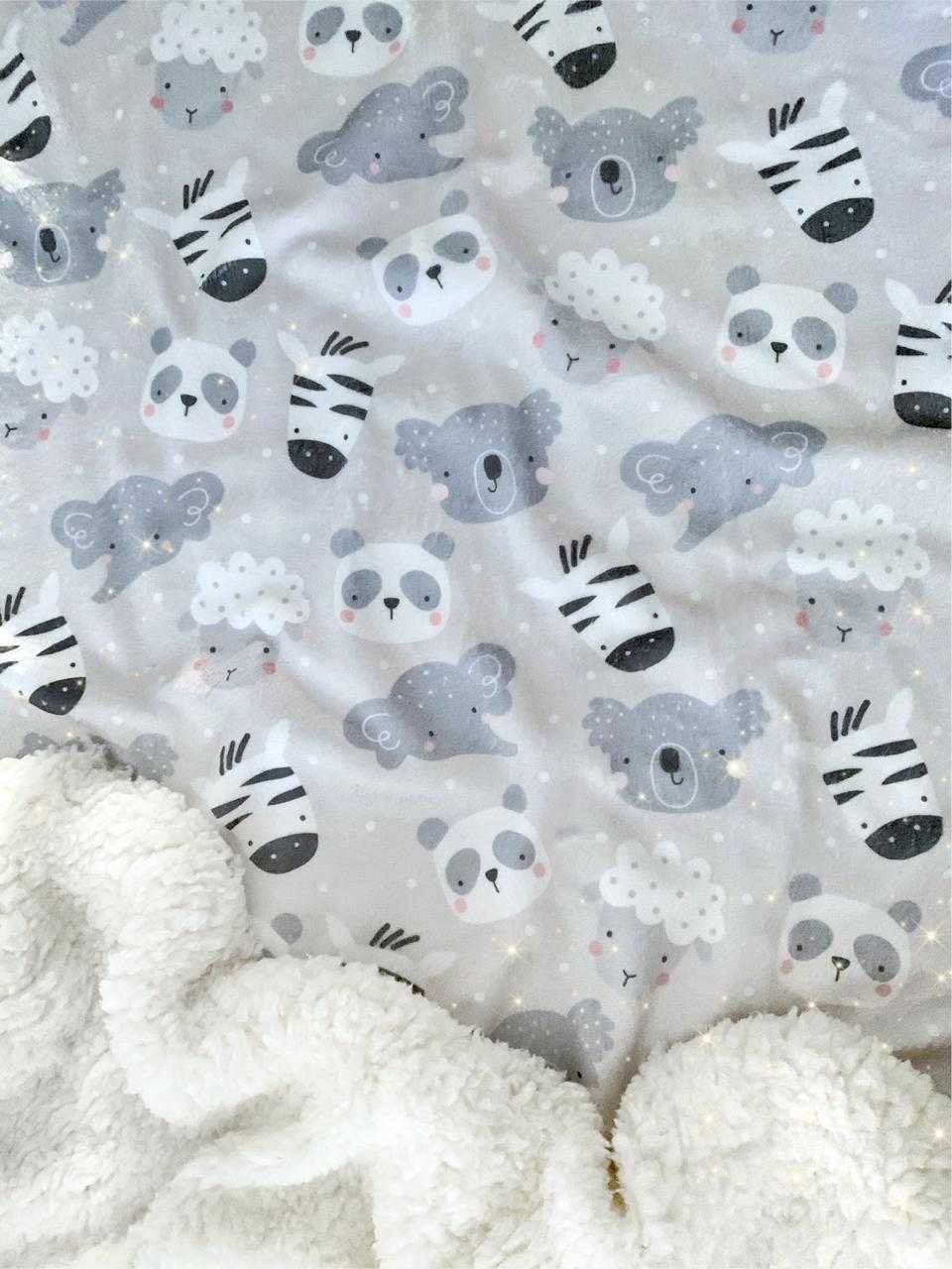 Cobija Doble Faz Animalitos Gris