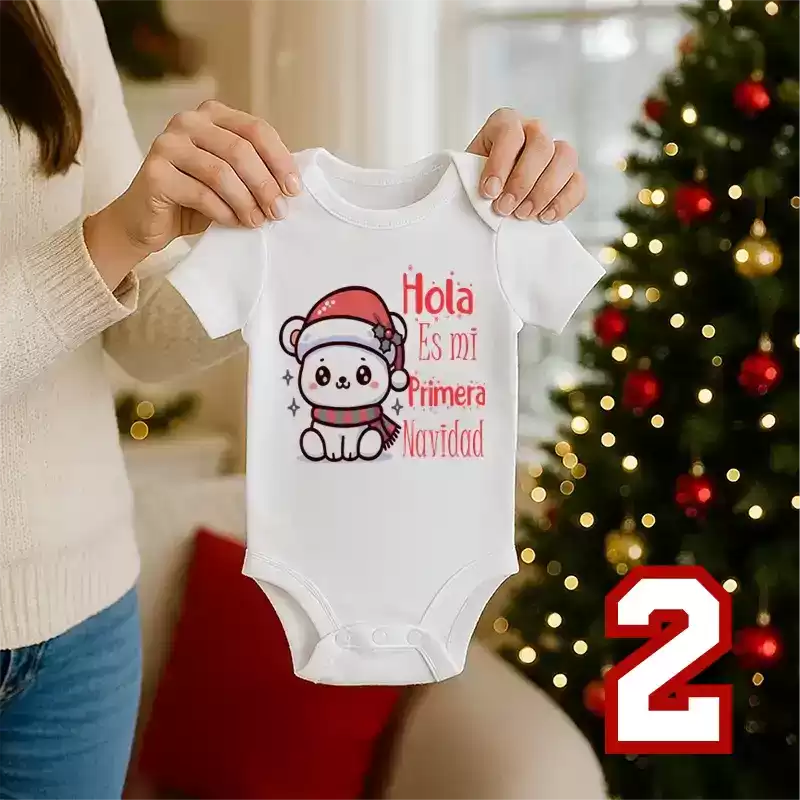 Set x 3 Bodys Primera Navidad | Velitas | Año Nuevo