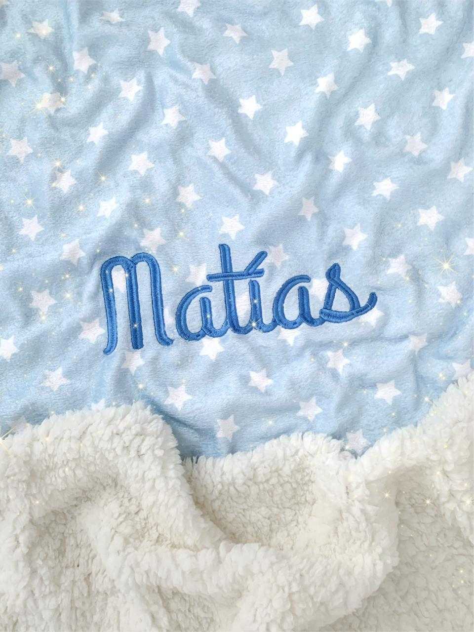Cobija Doble Faz Estrellas Azul