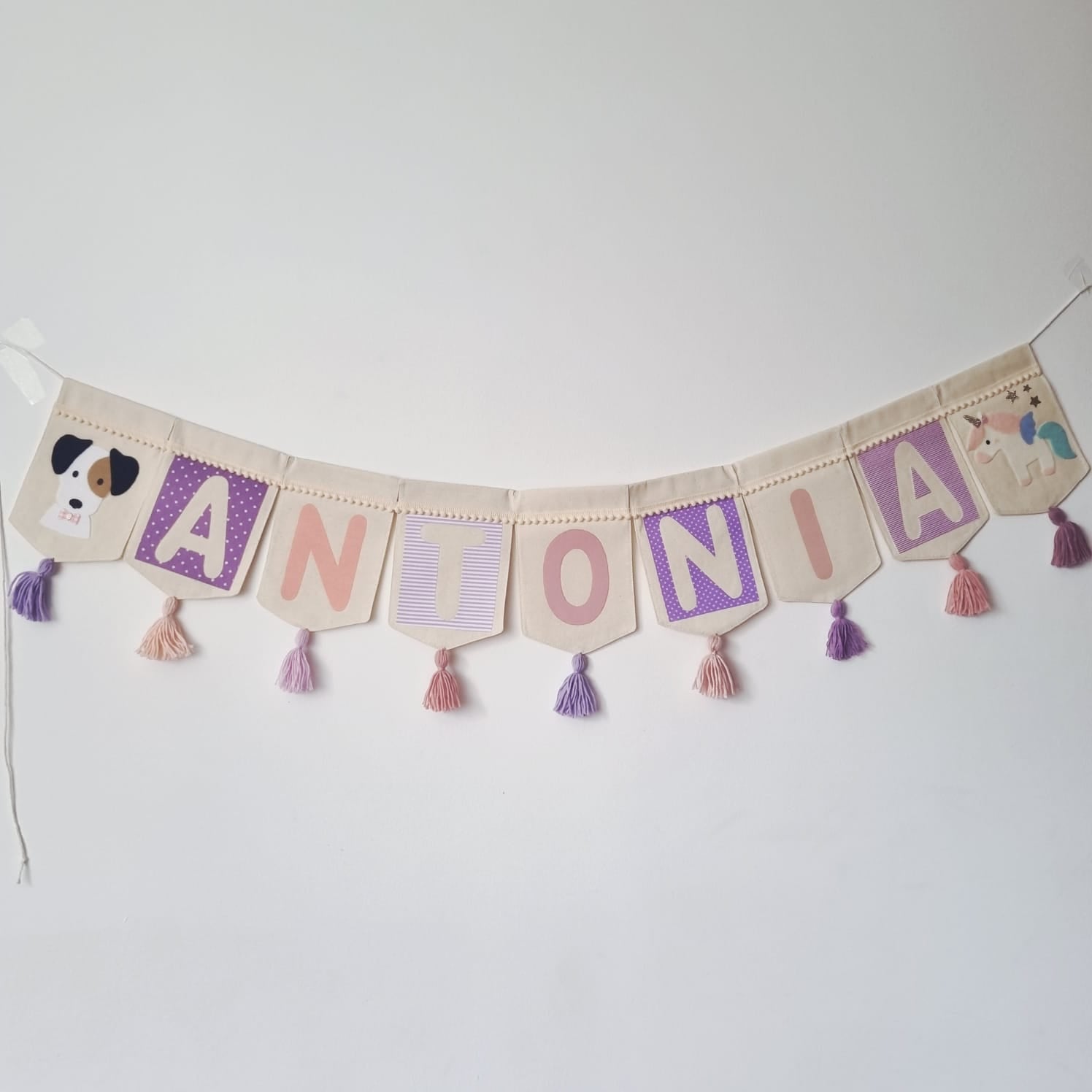 Banderin Personalizado Dog Unicorn
