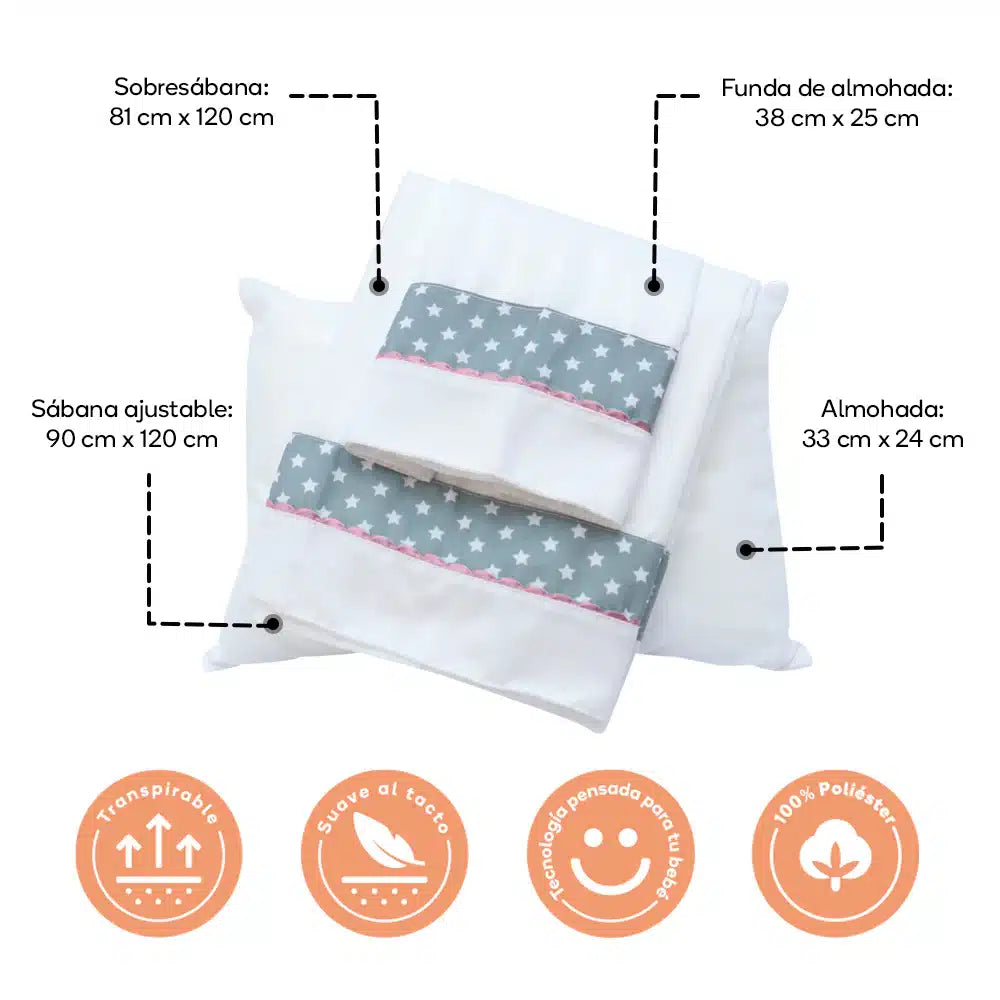 Set de sábanas y almohada