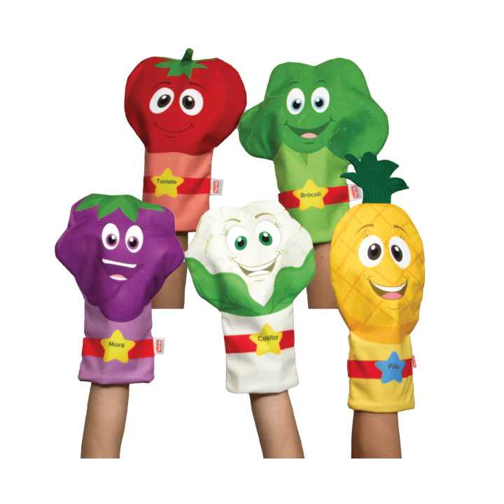 Títeres de frutas y verduras – Los 5 colores de la salud