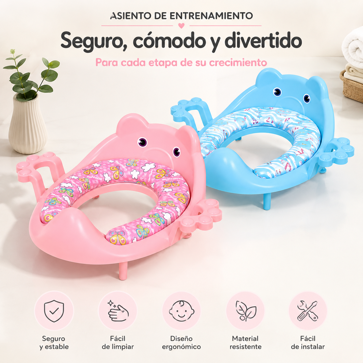 Asiento entrenador reductor de baño
