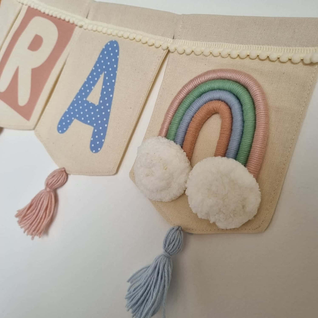 Banderin Personalizado Rainbow Blue