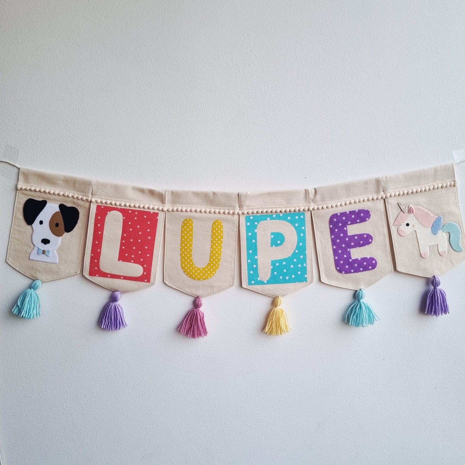 Banderin Personalizado Fest Dog Unicorn