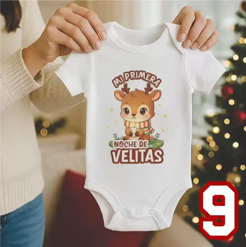 Set x 3 Bodys Primera Navidad | Velitas | Año Nuevo